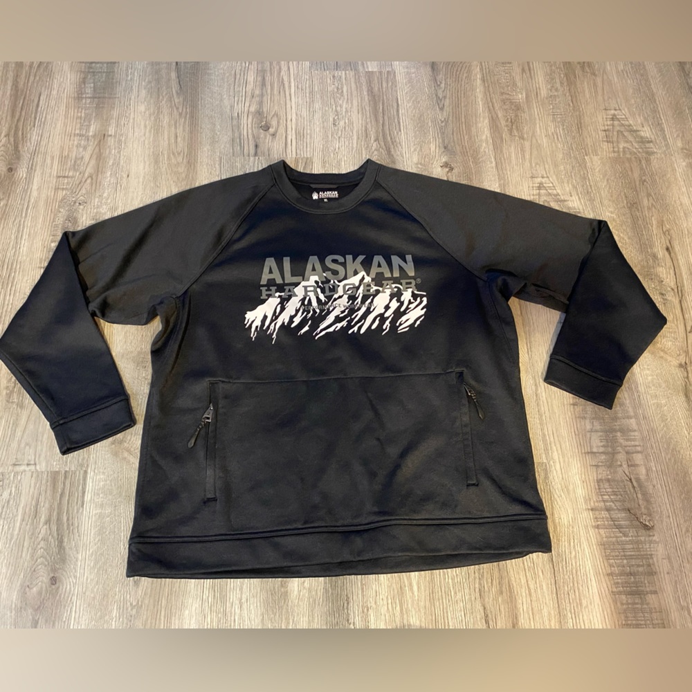 Alaskan Hardgear Mens Pullover Size Extra Large Black Sweatshirt Outdoors